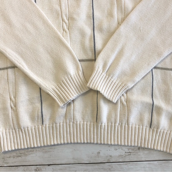 BILL BLASS Menswear Men’s Cream Crewneck Knit Pullover Sweater Size L - Picture 6 of 11